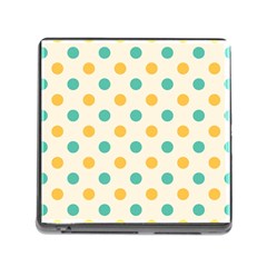 Polka Dot Yellow Green Blue Memory Card Reader (square) by Mariart