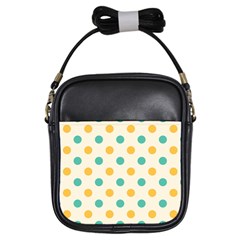 Polka Dot Yellow Green Blue Girls Sling Bags by Mariart