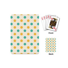 Polka Dot Yellow Green Blue Playing Cards (mini)  by Mariart