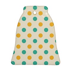 Polka Dot Yellow Green Blue Ornament (bell)