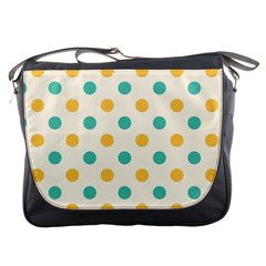 Polka Dot Yellow Green Blue Messenger Bags by Mariart