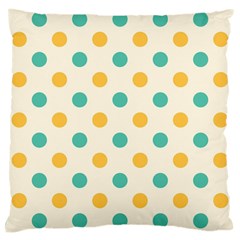 Polka Dot Yellow Green Blue Large Cushion Case (one Side) by Mariart