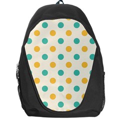 Polka Dot Yellow Green Blue Backpack Bag by Mariart