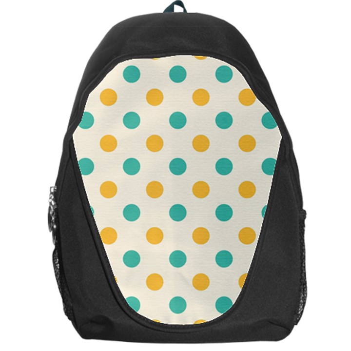 Polka Dot Yellow Green Blue Backpack Bag