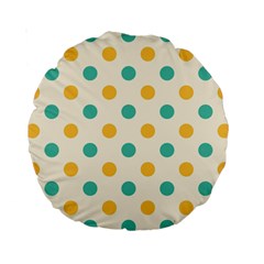 Polka Dot Yellow Green Blue Standard 15  Premium Round Cushions by Mariart