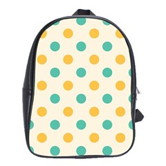 Polka Dot Yellow Green Blue School Bags (xl)  by Mariart