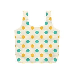 Polka Dot Yellow Green Blue Full Print Recycle Bags (s)  by Mariart