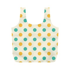 Polka Dot Yellow Green Blue Full Print Recycle Bags (m)  by Mariart