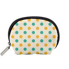 Polka Dot Yellow Green Blue Accessory Pouches (small)  by Mariart