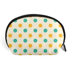 Polka Dot Yellow Green Blue Accessory Pouches (large)  by Mariart