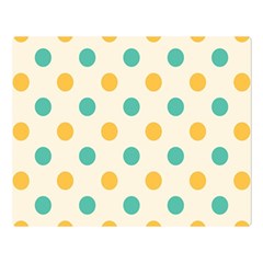 Polka Dot Yellow Green Blue Double Sided Flano Blanket (large)  by Mariart