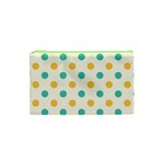 Polka Dot Yellow Green Blue Cosmetic Bag (XS) Front