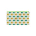 Polka Dot Yellow Green Blue Cosmetic Bag (XS) Back