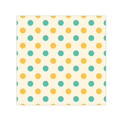 Polka Dot Yellow Green Blue Small Satin Scarf (square) by Mariart