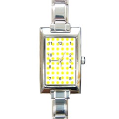 Polka Dot Yellow White Rectangle Italian Charm Watch by Mariart