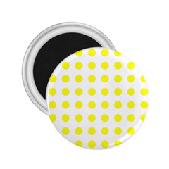 Polka Dot Yellow White 2 25  Magnets by Mariart