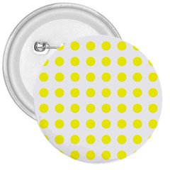 Polka Dot Yellow White 3  Buttons by Mariart