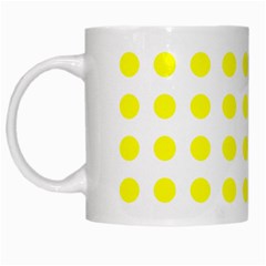 Polka Dot Yellow White White Mugs by Mariart