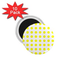 Polka Dot Yellow White 1 75  Magnets (10 Pack)  by Mariart