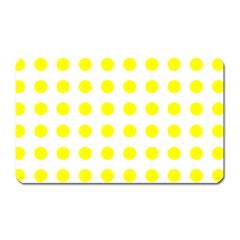 Polka Dot Yellow White Magnet (rectangular) by Mariart