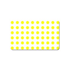 Polka Dot Yellow White Magnet (name Card) by Mariart