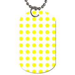 Polka Dot Yellow White Dog Tag (one Side) by Mariart