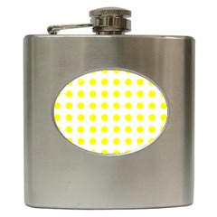 Polka Dot Yellow White Hip Flask (6 Oz) by Mariart