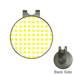 Polka Dot Yellow White Hat Clips With Golf Markers by Mariart