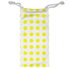 Polka Dot Yellow White Jewelry Bag by Mariart