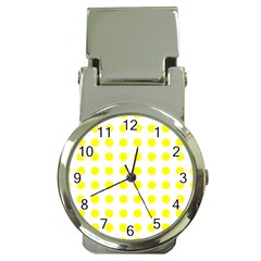 Polka Dot Yellow White Money Clip Watches by Mariart