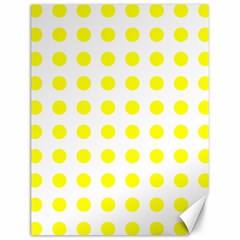 Polka Dot Yellow White Canvas 12  X 16   by Mariart