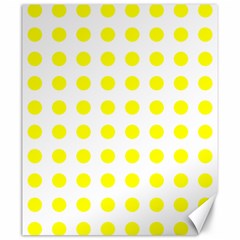 Polka Dot Yellow White Canvas 20  X 24   by Mariart