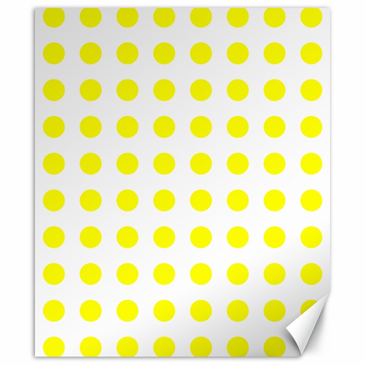 Polka Dot Yellow White Canvas 20  x 24  