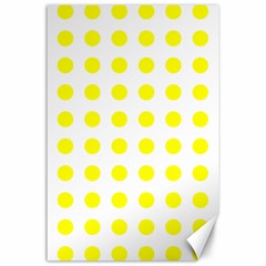 Polka Dot Yellow White Canvas 24  X 36  by Mariart