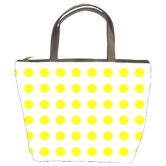 Polka Dot Yellow White Bucket Bags by Mariart