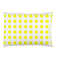 Polka Dot Yellow White Pillow Case by Mariart