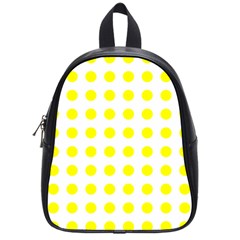 Polka Dot Yellow White School Bags (small)  by Mariart