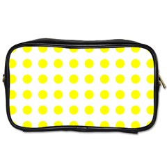 Polka Dot Yellow White Toiletries Bags