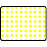 Polka Dot Yellow White Fleece Blanket (Large)  80 x60  Blanket Front