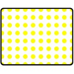 Polka Dot Yellow White Fleece Blanket (Medium)  60 x50  Blanket Front