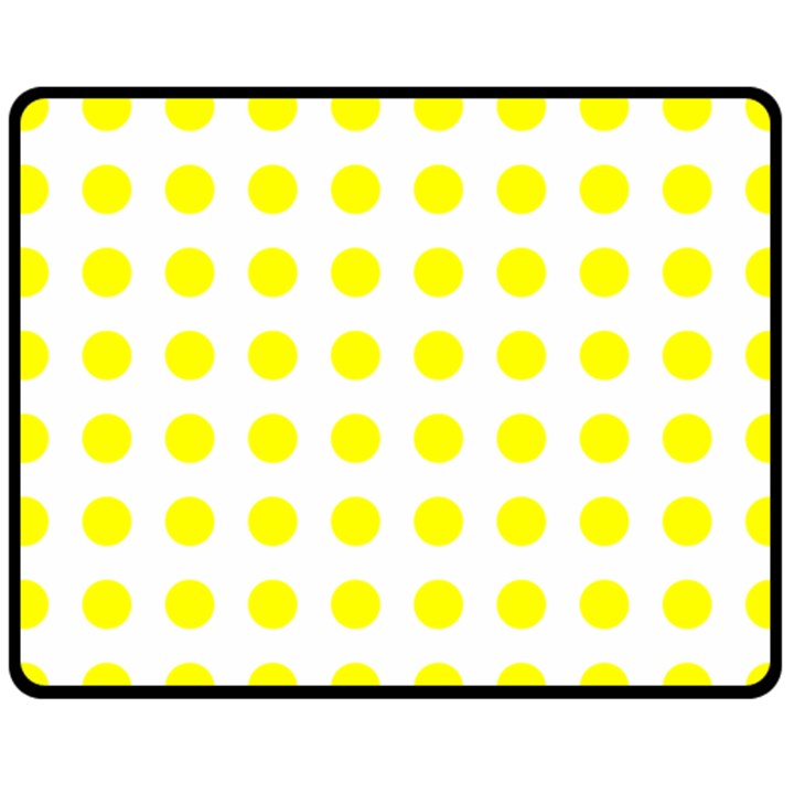 Polka Dot Yellow White Fleece Blanket (Medium) 