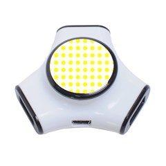 Polka Dot Yellow White 3-port Usb Hub by Mariart