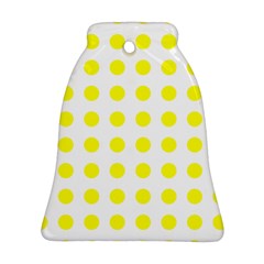 Polka Dot Yellow White Ornament (bell)