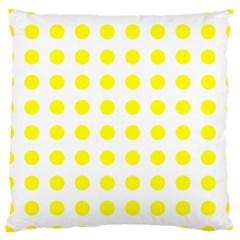 Polka Dot Yellow White Large Cushion Case (two Sides) by Mariart