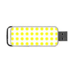 Polka Dot Yellow White Portable Usb Flash (one Side) by Mariart