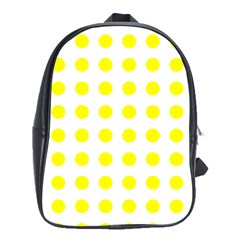 Polka Dot Yellow White School Bags (xl)  by Mariart