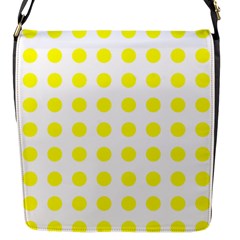 Polka Dot Yellow White Flap Messenger Bag (s) by Mariart