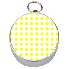 Polka Dot Yellow White Silver Compasses by Mariart