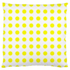 Polka Dot Yellow White Standard Flano Cushion Case (one Side) by Mariart