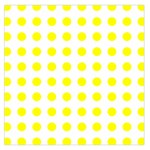 Polka Dot Yellow White Large Satin Scarf (Square) Front